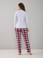 Пижама с брюками КБ-004П/серый-синекраснаяклетка