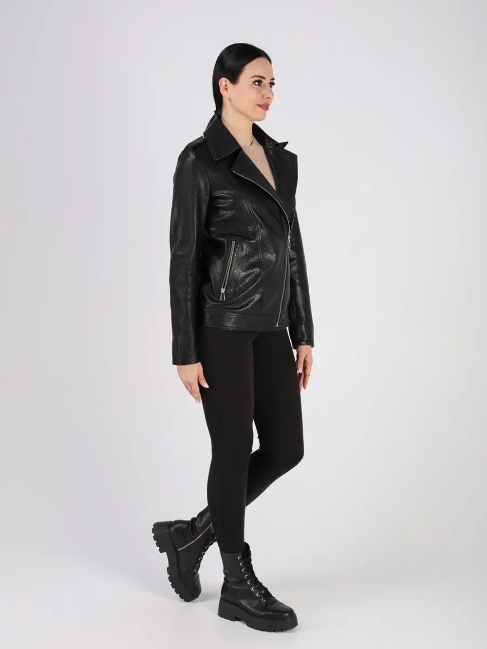 Кожаная куртка демисезонная косуха