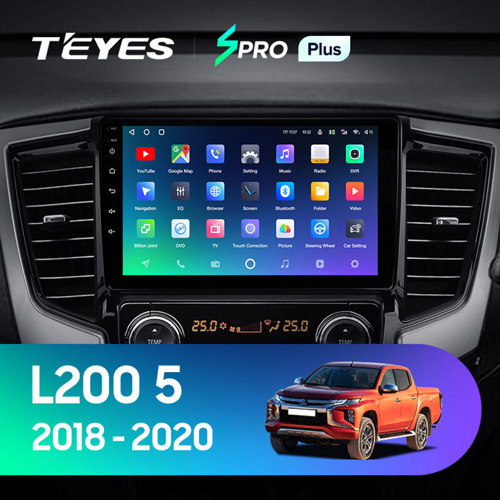 Teyes SPRO Plus 9" для Mitsubishi Pajero Sport, L200 2018-2020 (прав)