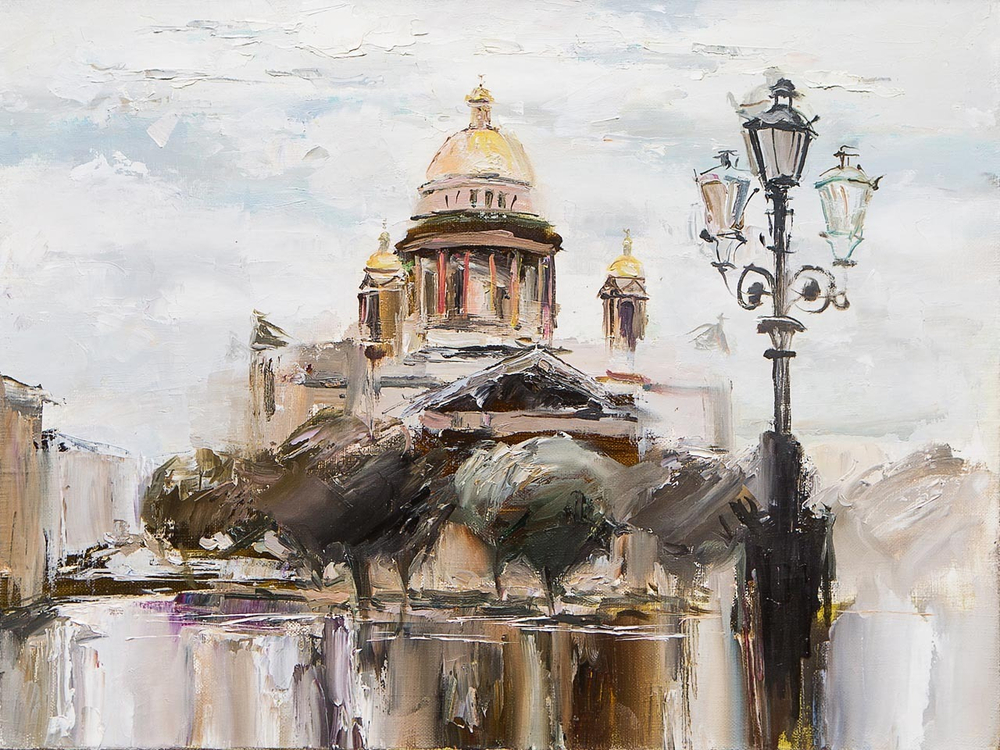 Картина маслом Исаакиевский собор Ларкина (без рамы)