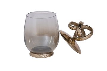 69-921152 Ваза декор.с крышкой "Лиана" металл/стекло16*16*30,5см