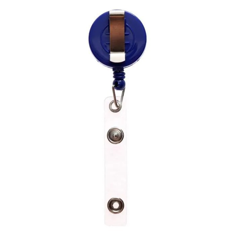 Держатель-рулетка (ретрактор) для бейджа Alingar, 70 см, петелька, клип, синий