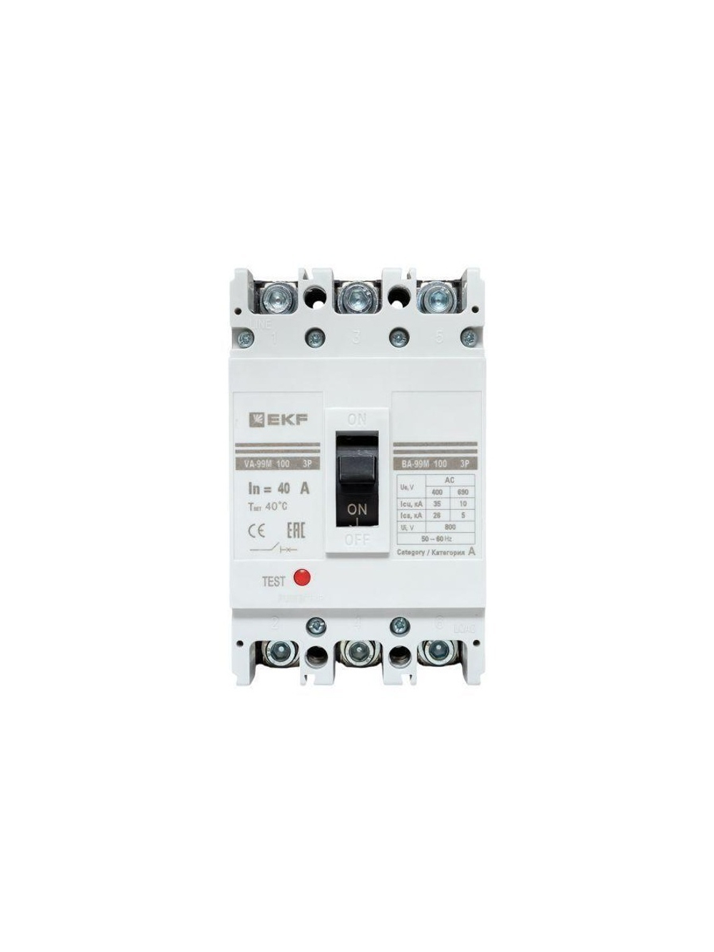 Выключатель автоматический 3п 100/40А 35кА ВА-99М PROxima EKF mccb99-100-40m