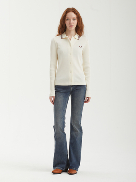 Женская Рубашка Button-through Rib Polo