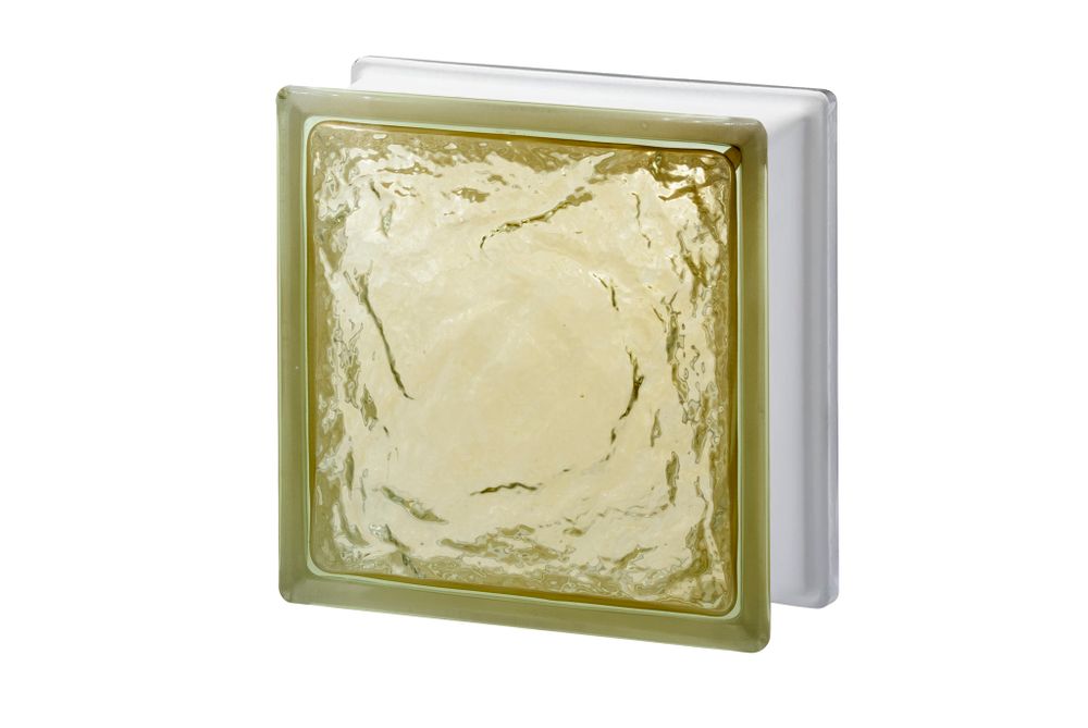 Стеклоблок Айс коричневый Vitrablok 19,7x19,7x8