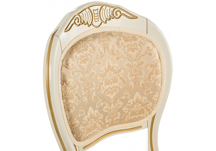 Стул деревянный Woodville Лауро патина золото, бежевый, ножки белые