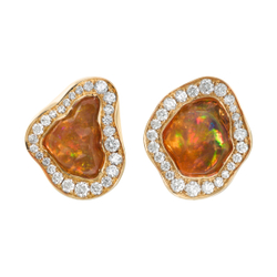 Серьги с Мексиканскими Опалами и Бриллиантами, E0029-49/1