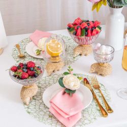 Фруктовница-конфетница Барб Айвори с чашей из стекла