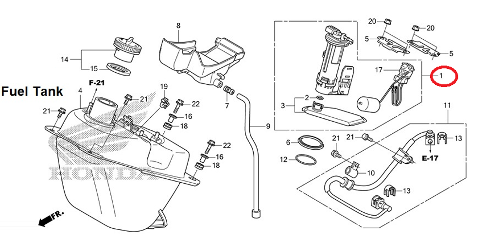 16700-KWN-711. PUMP UNIT, FUEL Honda PCX (2012-2015)