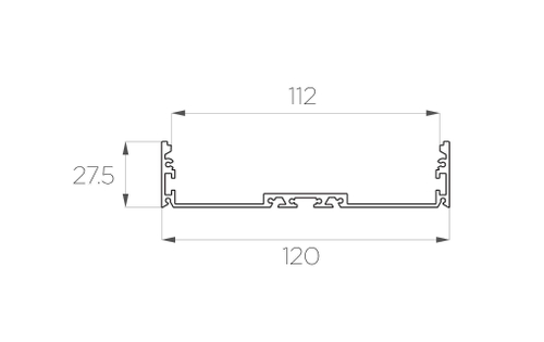 Профиль накладной алюминиевый LC-LP-27120-2 Anod