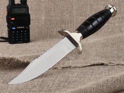 Нож «Разведчик», сталь 95х18, резная рукоять из черного мореного граба