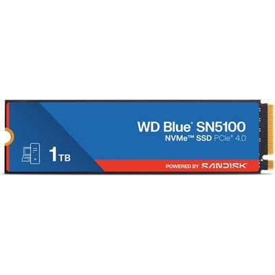 Твердотельный накопитель SSD 1TB WD Blue SN5100, NVMe, M.2 2280, PCI-E 4x4 [R/W - 7100/6700 MB/s]