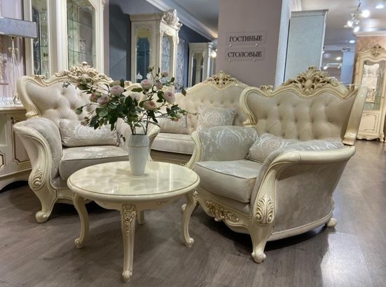 Стол журнальный ДЖОКОНДА  круглый крем глянец