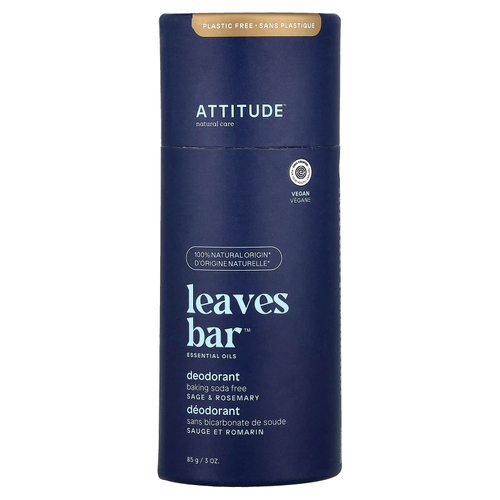 ATTITUDE, Leaves Bar™, дезодорант, шалфей и розмарин, 85 г (3 унции)