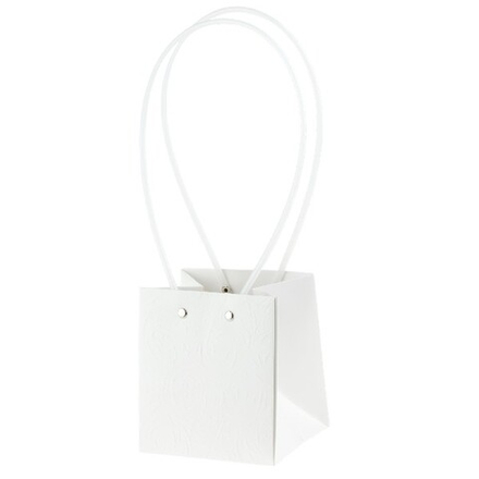 Пакет Мастхэв квадрат М "Roses" 11,5см x 10,5см, H-13см (Белый)