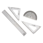 Набор линеек "Коктейль" 20 см, пластик, 4 предмета, ПВХ пенал, С-40555