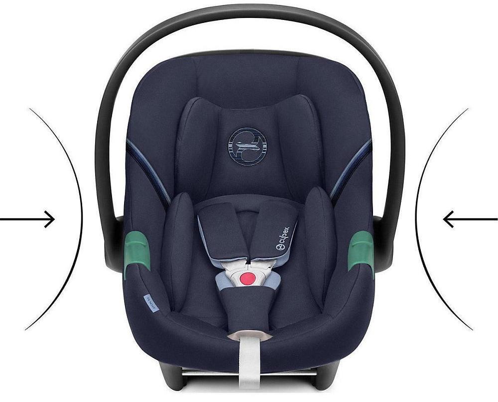 Коляска Cybex Coya Rosegold Frame Aton S2 i-Size Ocean Blue Leaf Green с дождевиком и бампером