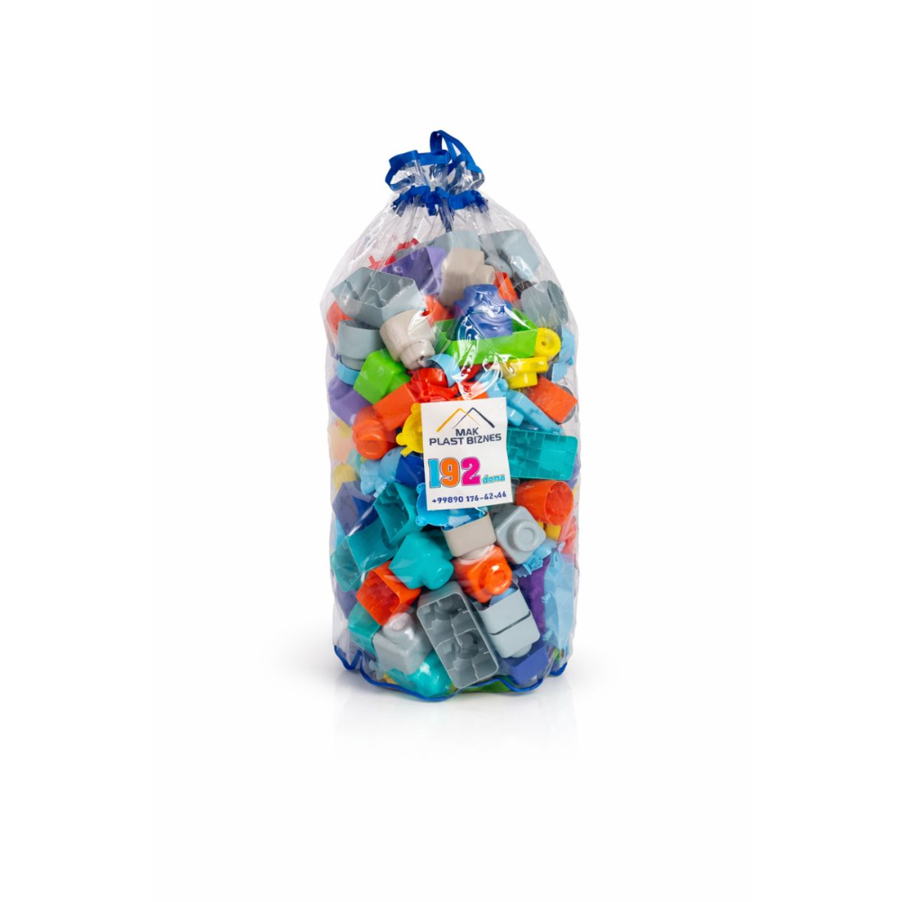 Конструктор Mak Plast Biznec в мешке 192 детали