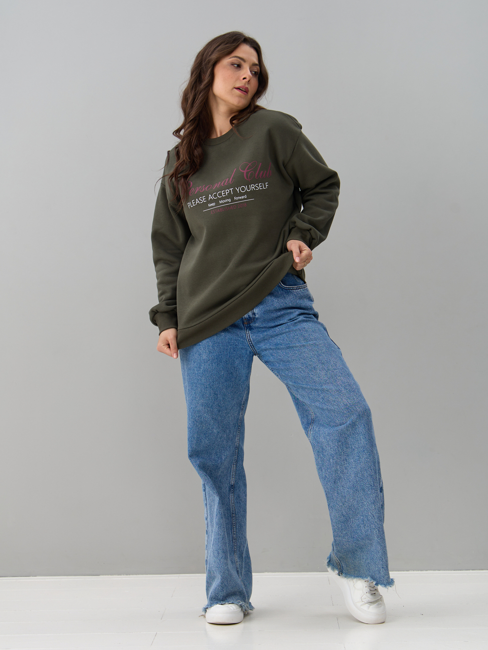 Толстовка Кис-090/хаки-п