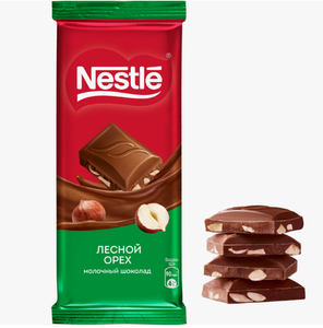 Шоколад Nestle молочный с лесным орехом 82 г