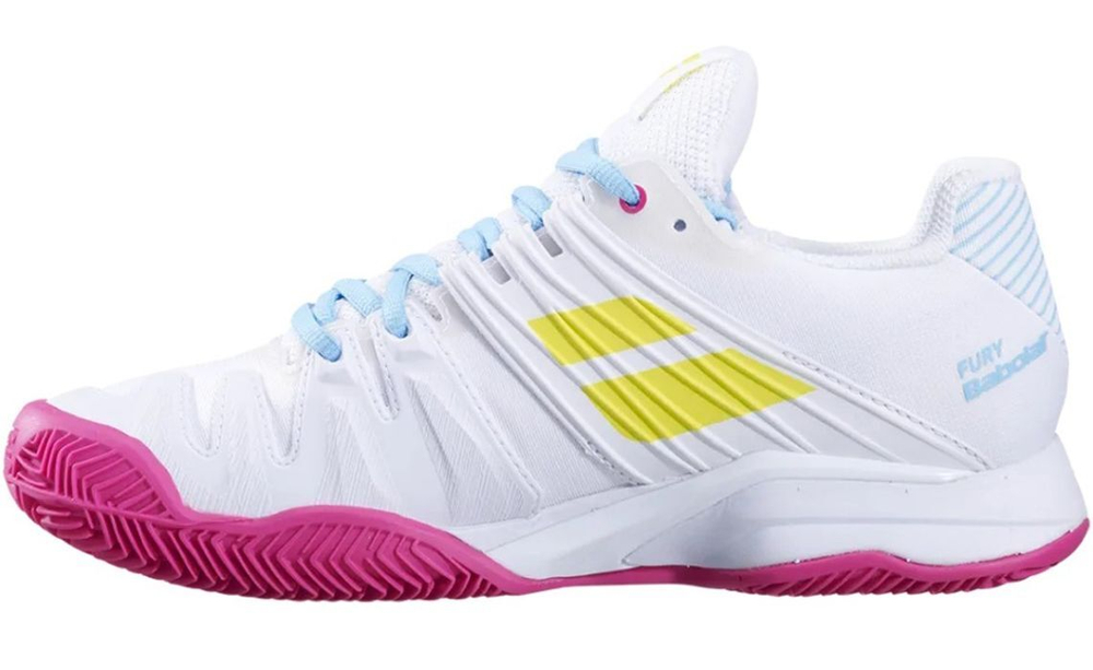 Женские Кроссовки теннисные Babolat Propulse Fury Clay Women - white/sulphur spring