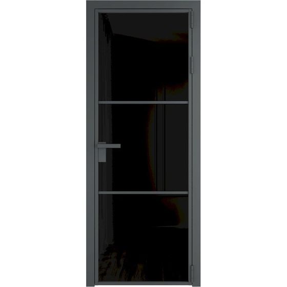 Алюминиевая дверь 13AG серая ночь остеклённая