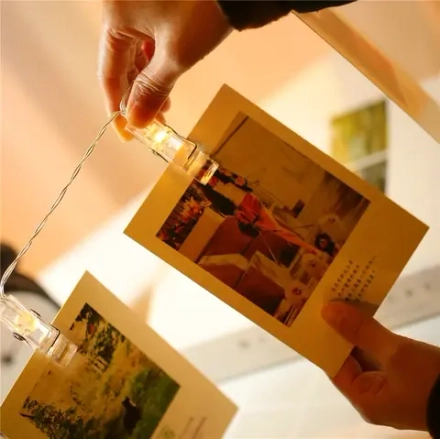 Гирлянда с прищепками для фотографий, 1,85 м, 2xAA