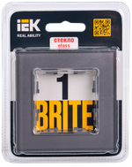 BRITE Рамка 1 -местная РУ-1-2-БрСе стекло серый IEK