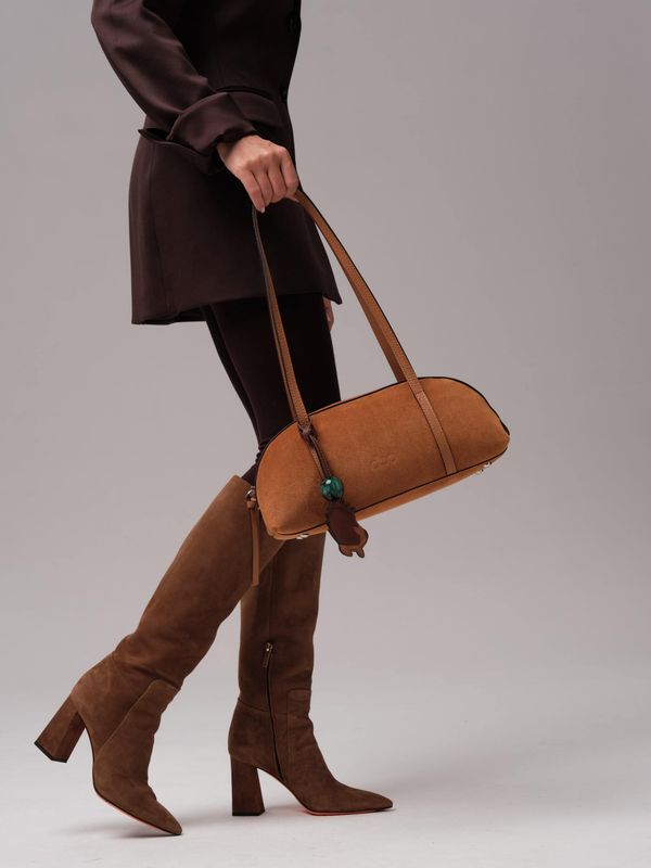 Женская замшевая сумка DBR 31225 желтый янтарь