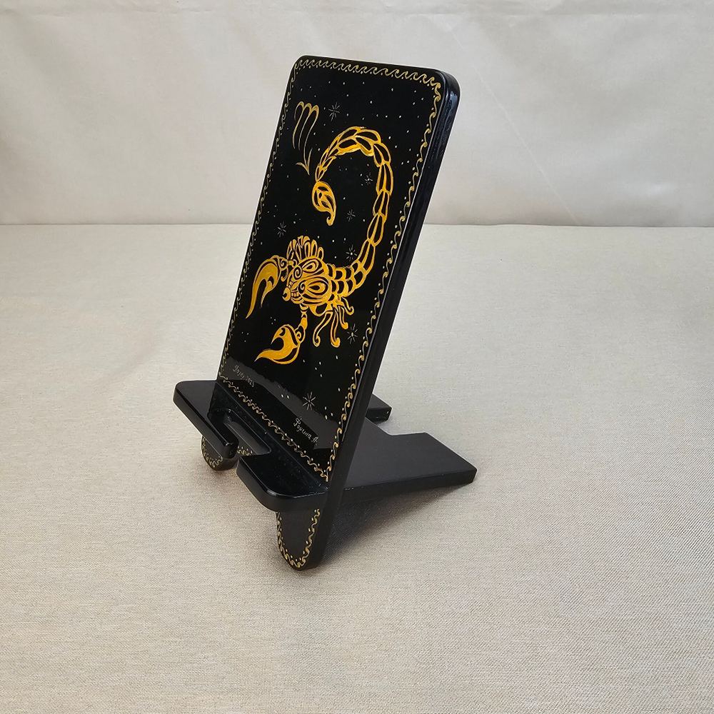 Сувенирная подставка для телефона с росписью Палех "Зодиак. Скорпион"