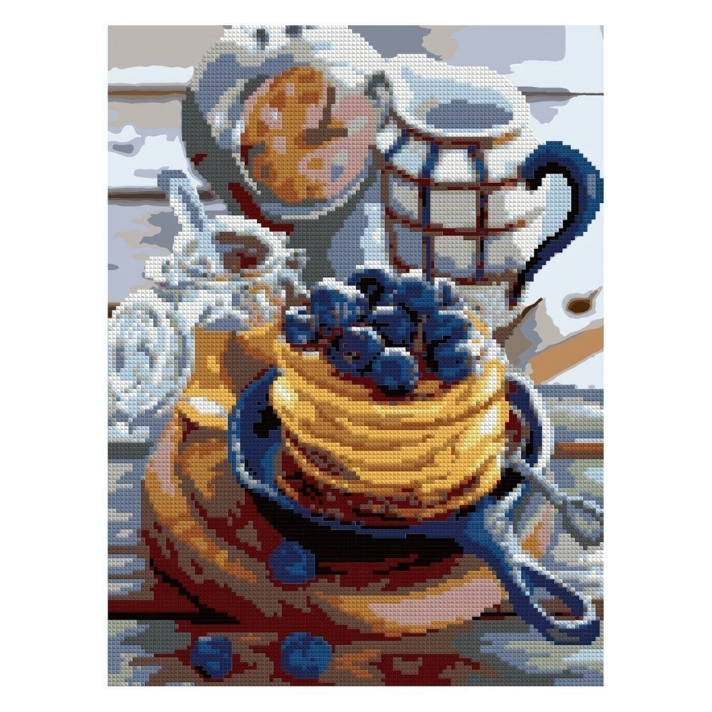 Алмазная мозаика 30*40см частич.заполн. "Черничные панкейки" (Lori)