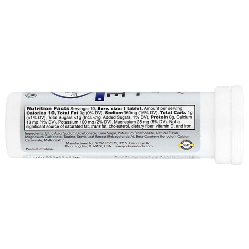 NOW Foods, Sports, Effer-Hydrate, лимон и лайм, 10 таблеток, 51 г (1,8 унции)