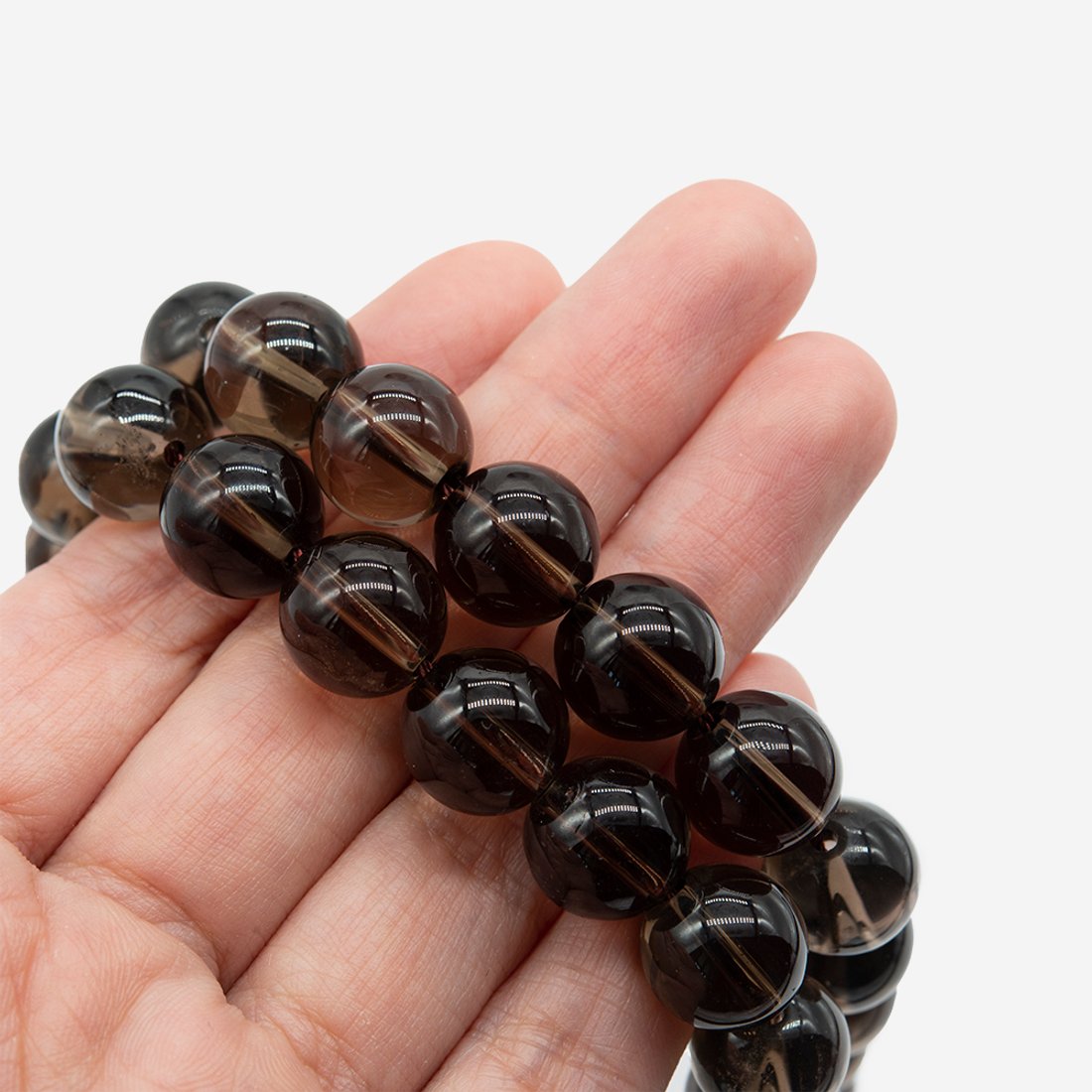 Раухтопаз (дымчатый кварц) натуральный, бусины в форме шара 12мм