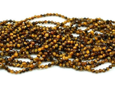 0375-3 Тигровый глаз шар огранка 3мм, нить 38см