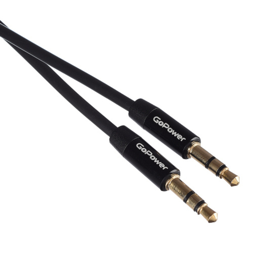 Кабель AUX GoPower Jack 3.5mm (m)-Jack ) 2.0м черный