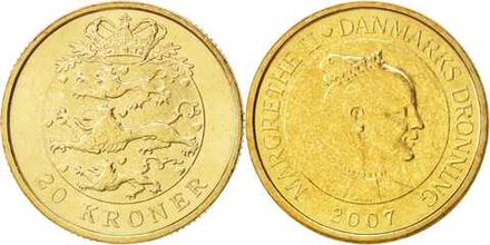 Дания 20 крон, 2003-2010 Королева Маргрете II X