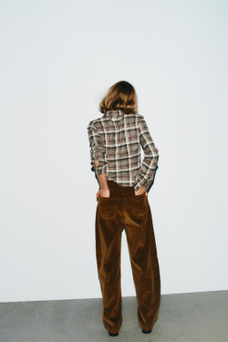 ZARA БРЮКИ BALLOON С КАРМАНАМИ, СВЕТЛО-КОРИЧНЕВЫЙ