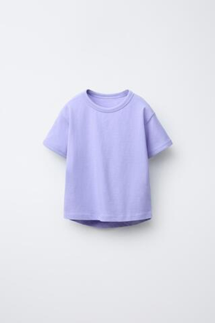 ZARA ОДНОТОННАЯ ФУТБОЛКА, ЛАВАНДОВО-СИНИЙ