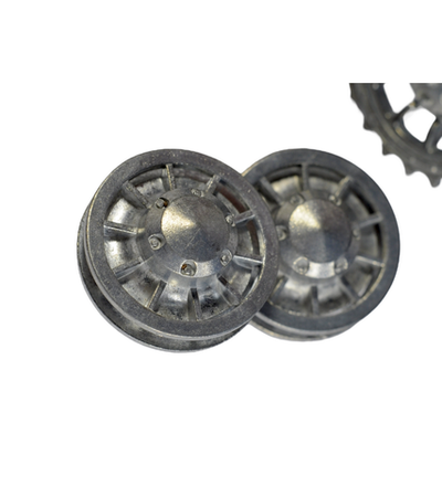 Ведущая звездочка 2 шт и ленивец 2 шт для танка Tiger (металл) ранняя версия