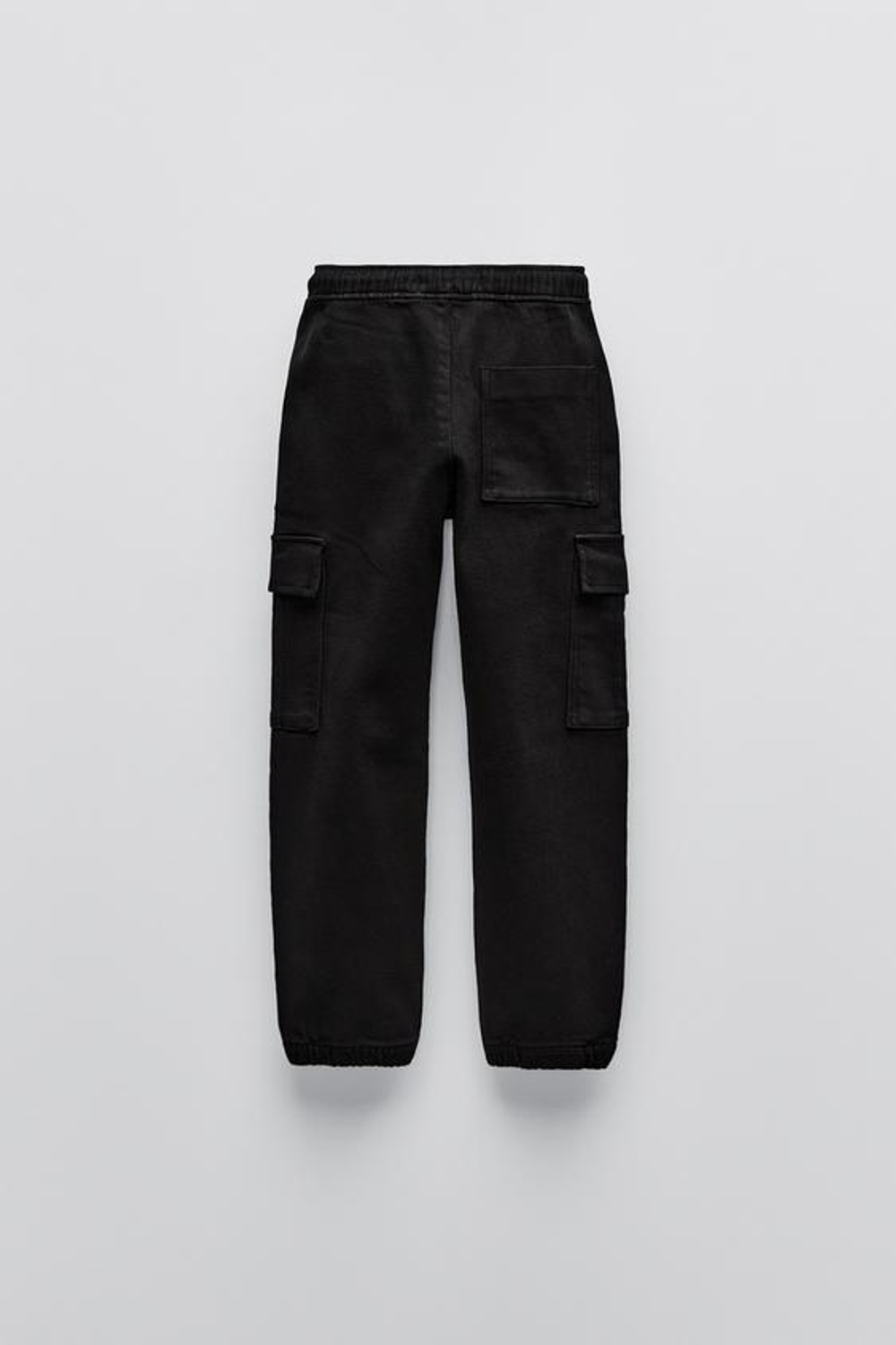 ZARA БРЮКИ КАРГО SOFT, ЧЕРНЫЙ