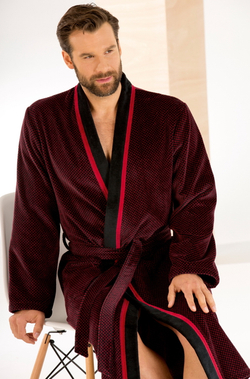 Халат-кимоно Cawo 4839 красно-черный Германия на модели