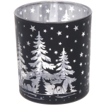 Подсвечник «Снежный лес» 7*7,8 см, Черный