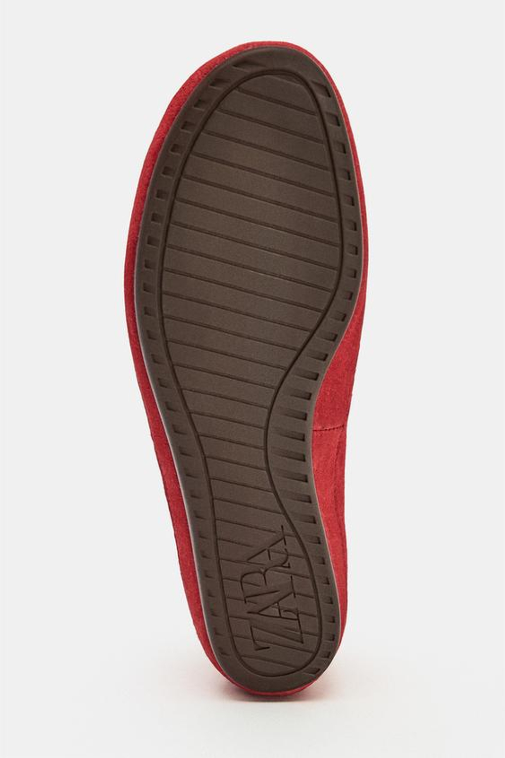 ZARA КОЖАНЫЕ КРОССОВКИ-ДЕРБИ, КРАСНЫЙ
