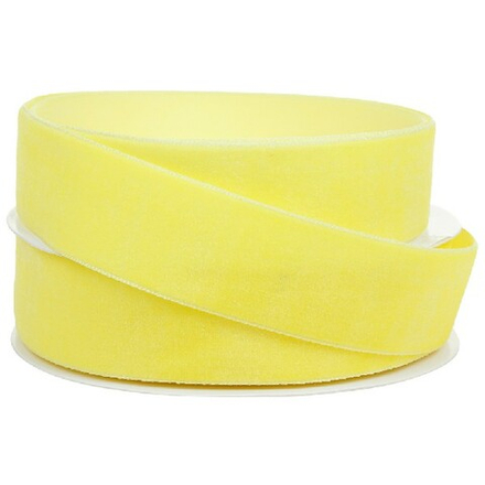Лента декоративная (бархат) 25ммx10ярд (Желтый)