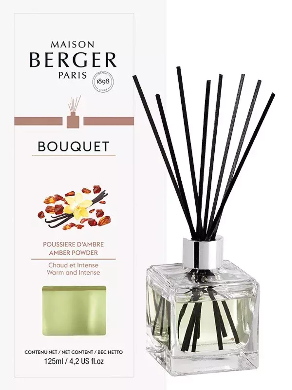 Maison Berger Paris - Набор палочек Cube + ароматическое масло Ambra / артикул   6006  / GTIN 3127290060068