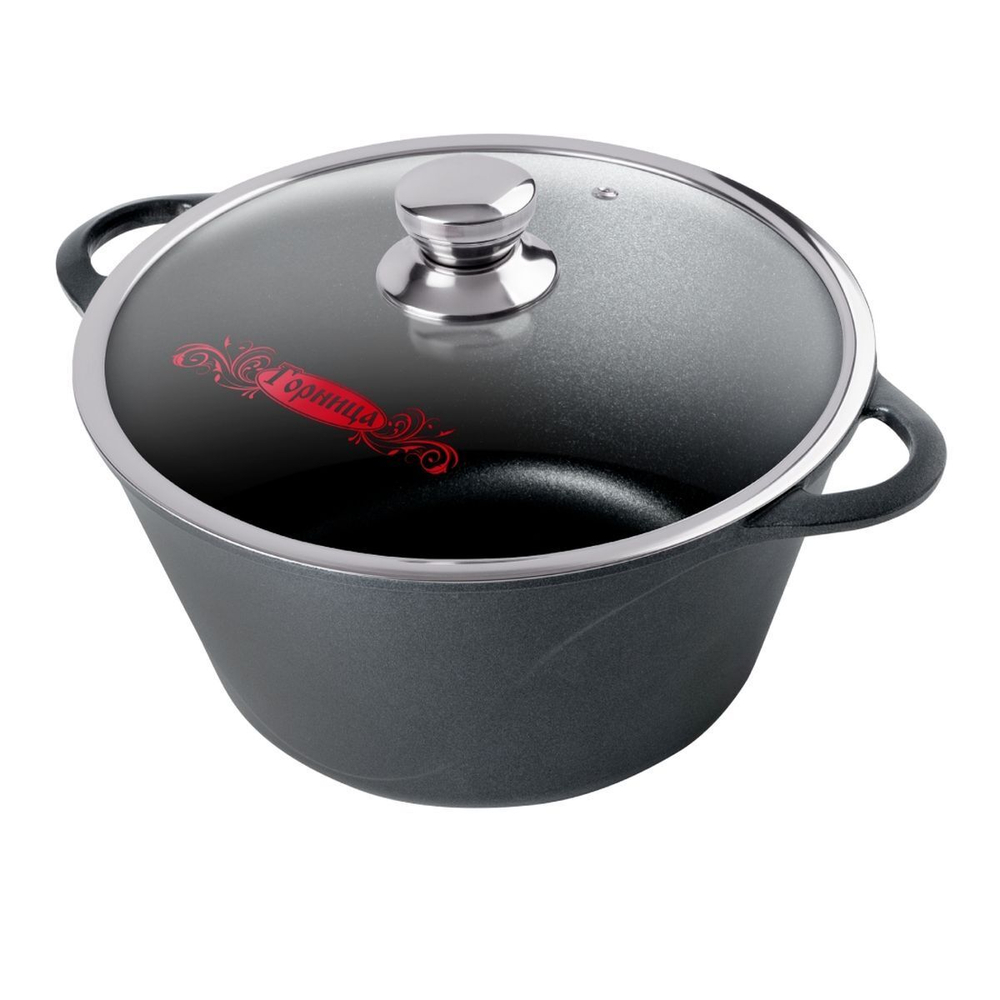 Кастрюля алюминий, антиприг, 2 л, с крыш, Горница, Классик, к2233а