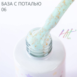 Каучуковая база №06 ТМ "HIT gel" с золотой поталью, 9 мл