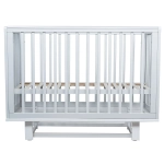 Кровать детская Мой Малыш Marit (3 уровня ложа, продольный маятник, накладка ПВХ) серый-белый