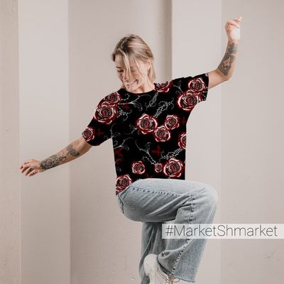 Футболка женская оверсайз с принтом 