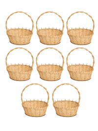 Корзинка овальная подарочная, набор 8 штук, арт. O270P/8, 27х19х10 см, высота с ручкой 34 см